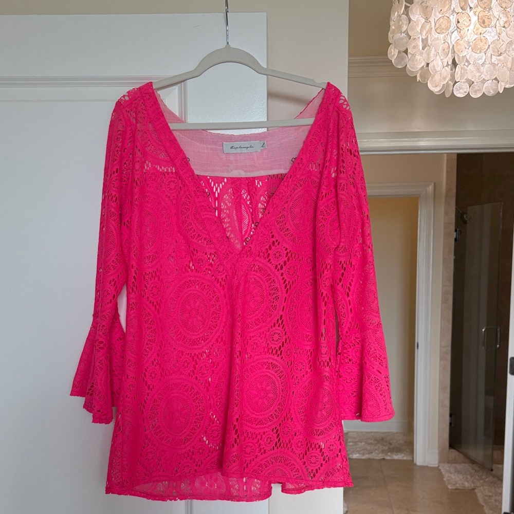 T-Bags neon pink Swim Coverup L